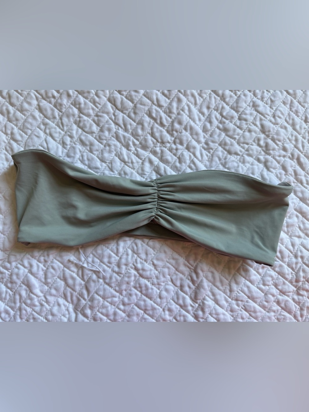 NWOT: SLATE SWIM Sage Green Ruched Bandeau Swim Top